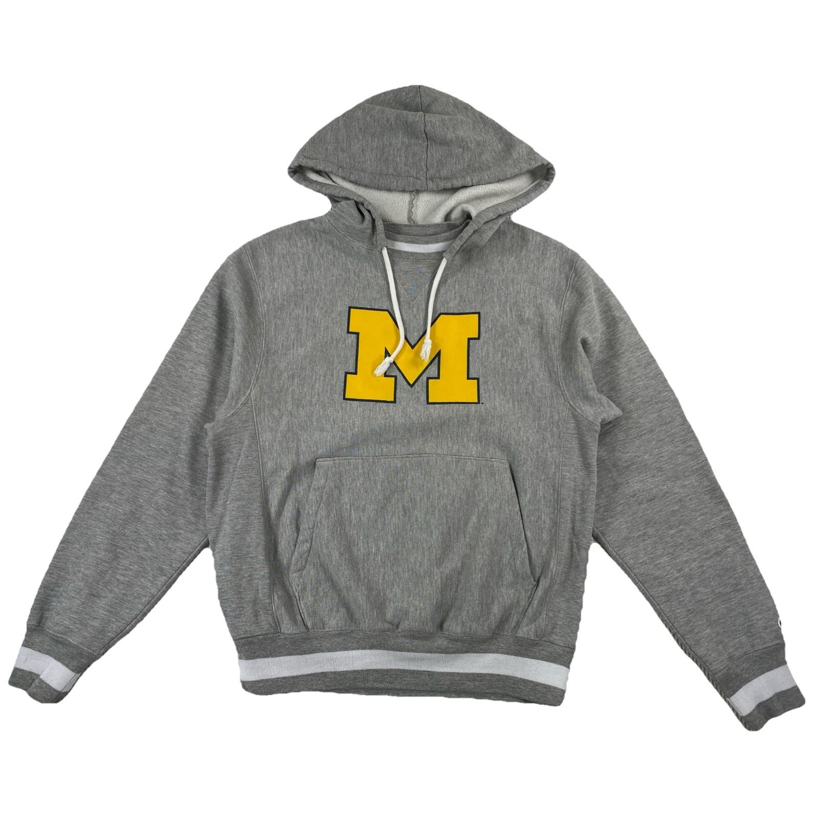 Champion Reverse Weave Hoodie Michigan After Hood Style Gray Men's Small